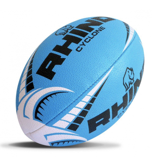 Rhino Cyclone Rugby Training Ball Fluo Blue Rugby Training Ball Rhino