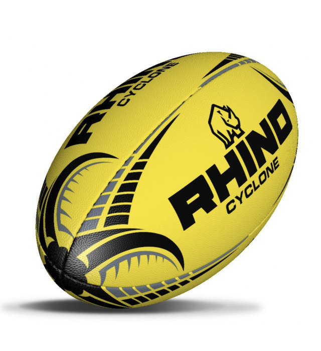 Rhino Cyclone Rugby Training Ball Fluo Yellow Rugby Training Ball Rhino
