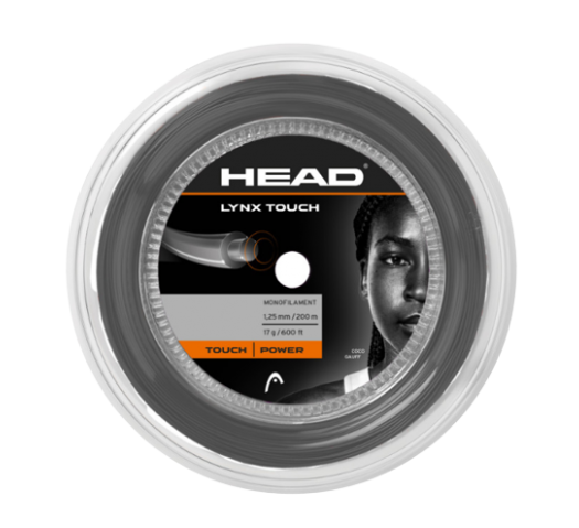 Head Lynx Touch 1.25mm/200M Tennis String Reel - Black 1.25mm 200M Transparent Black String (Reel) Head