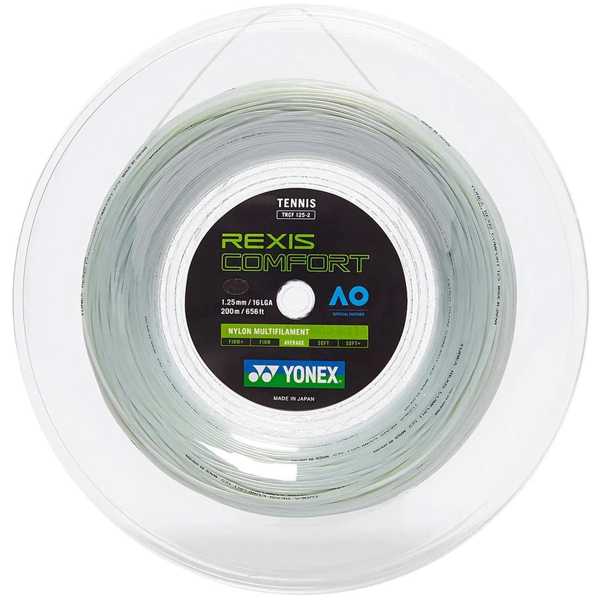 Yonex Rexis Comfort 1.25mm 200m Reel Tennis String Cool White String (Reel) Yonex