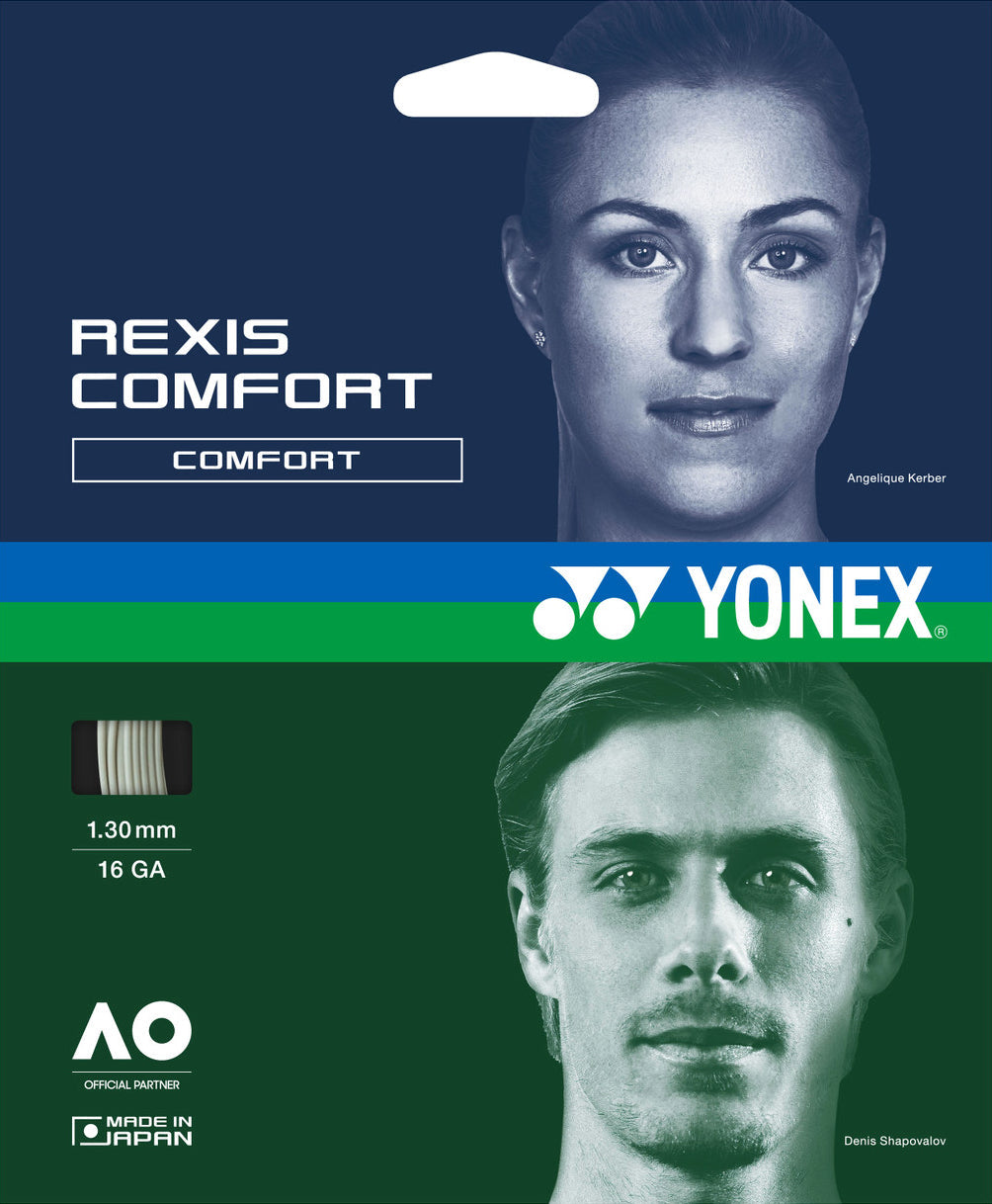 Yonex Rexis Comfort 1.30mm 12m Tennis String Pack 12m Set COOL WHITE String (Packs) Yonex