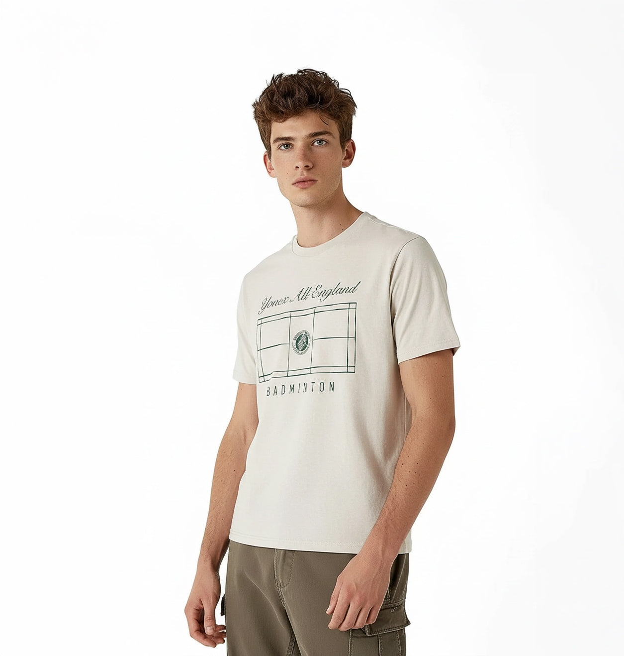 Yonex All England 1899 Crew Neck SS Top 26 - Cream Clothing Yonex