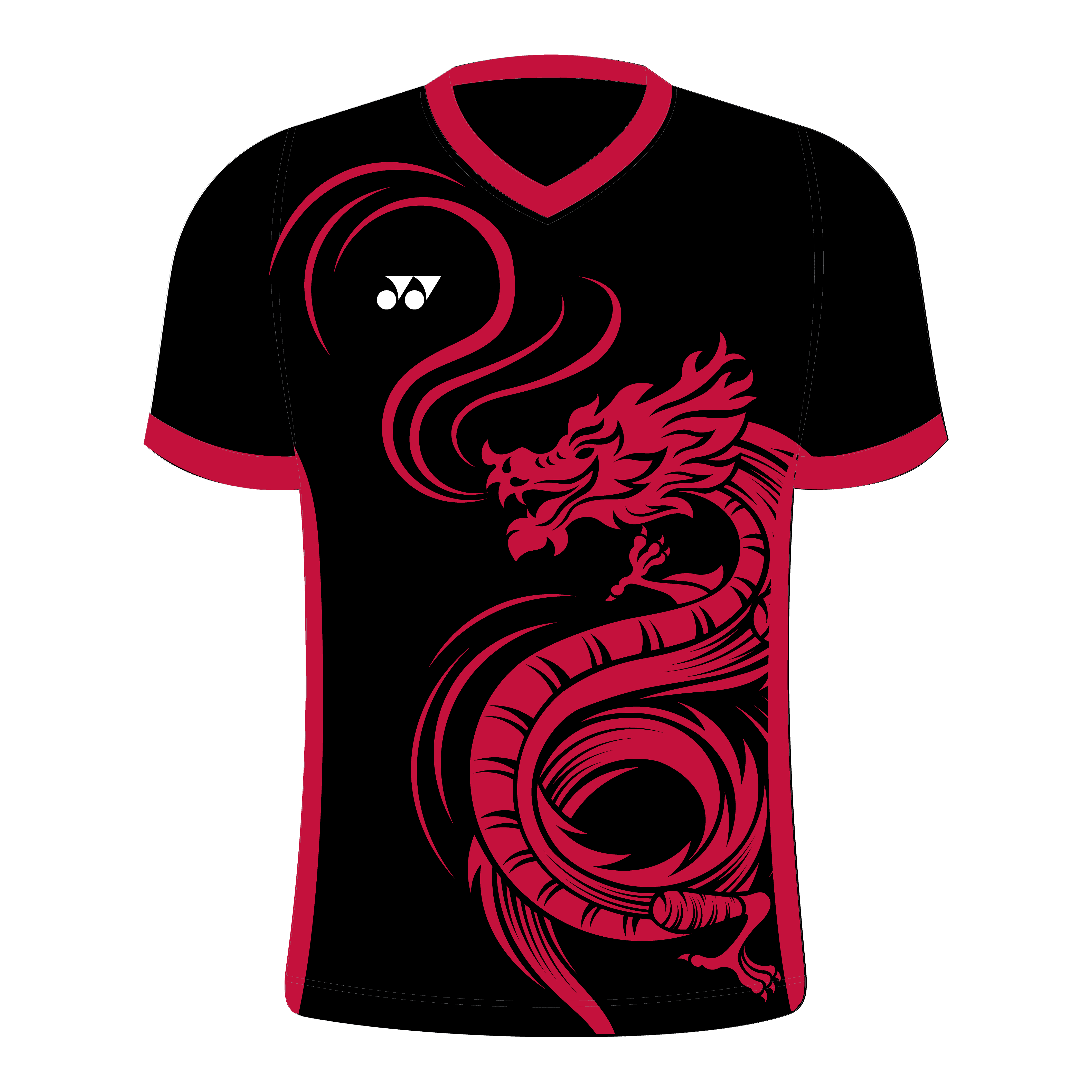 The Dragons T014 Dragon Swoosh V Neck Mens