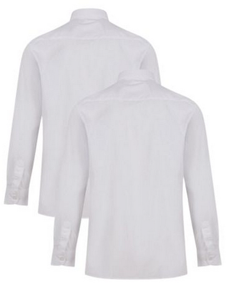 Trutex Boys' 2 Pack Long Sleeve Non-Iron School Shirts