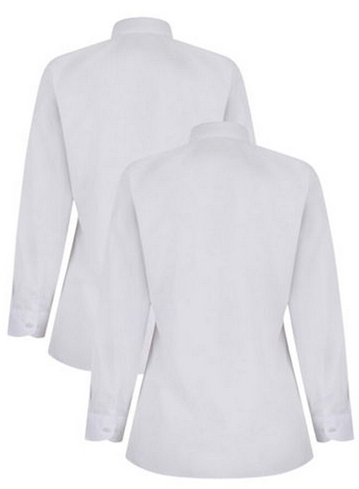 Trutex Girls' 2 Pack Long Sleeve Non-Iron School Blouse