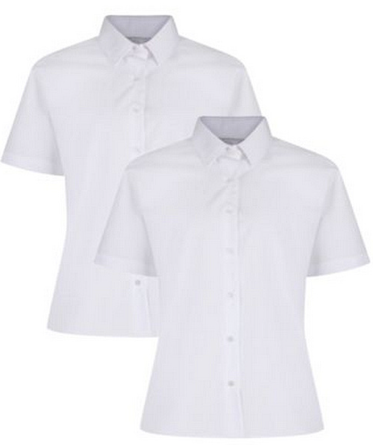 Trutex Girls' 2 Pack Short Sleeve Non-Iron School Blouse