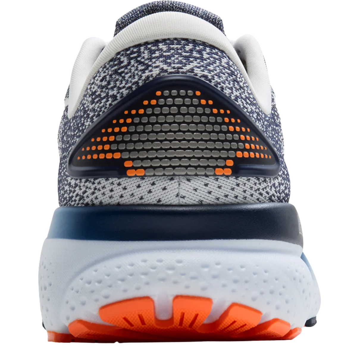 Brooks Ghost Mens Running Shoes 16 - White/Peacoat/Orange Running Shoes Brooks