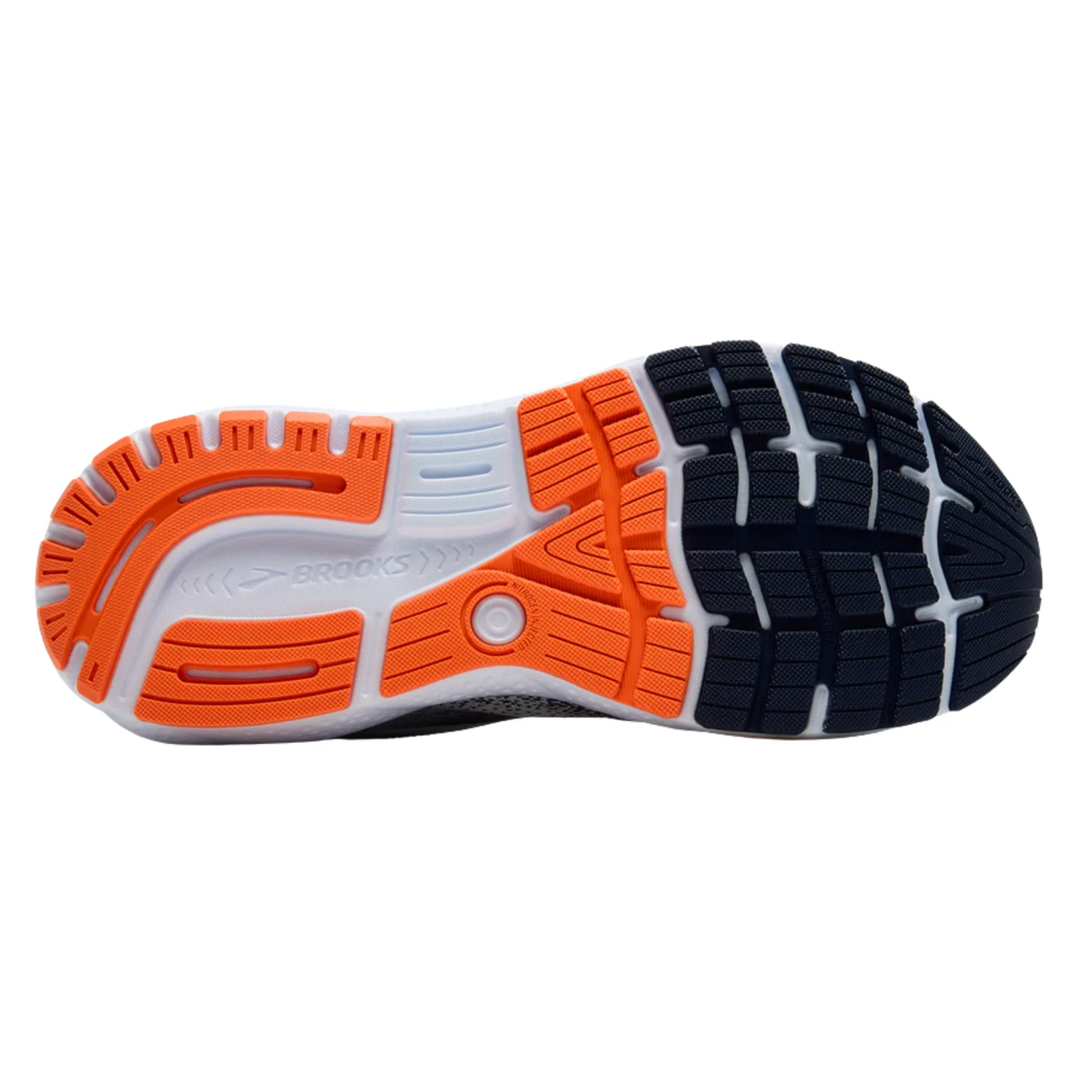 Brooks Ghost Mens Running Shoes 16 - White/Peacoat/Orange Running Shoes Brooks