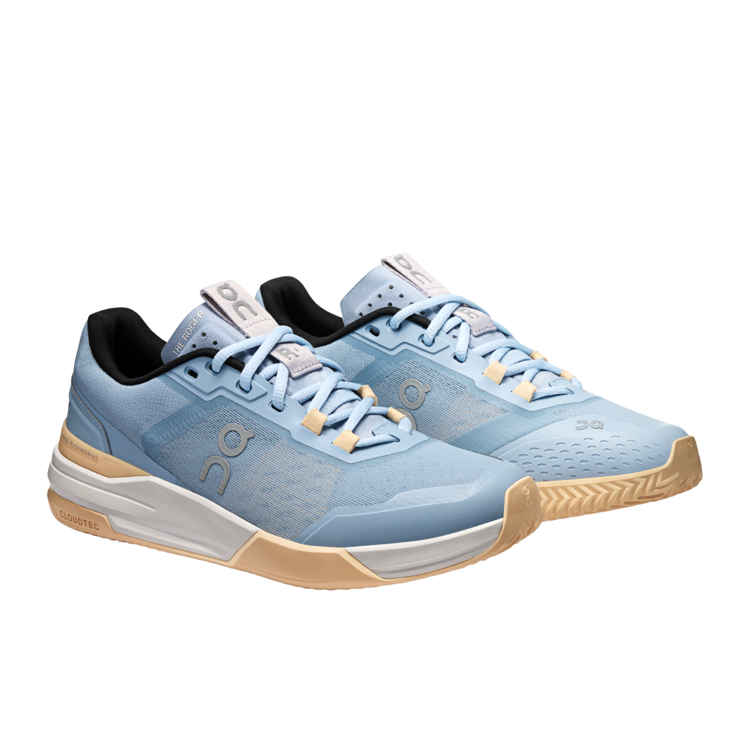 On Running The Roger Advantage Pro Clay Tennis Shoe Women - Chambray/Blonde Tennis Shoes On Running