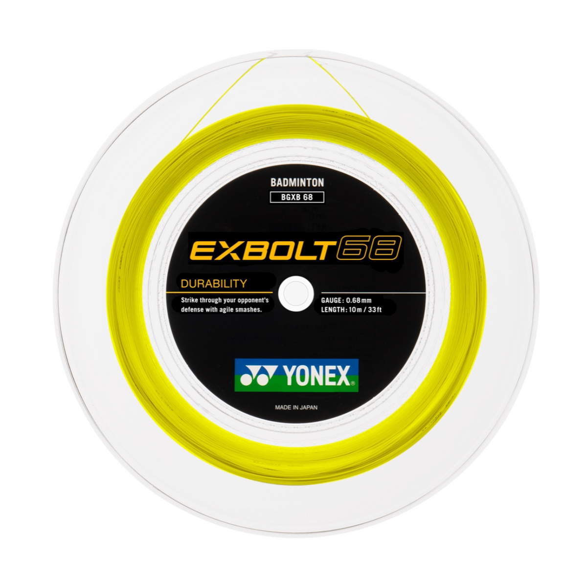 Yonex Exbolt 68 Badminton String (200m Reel) Yellow String (Reel) Yonex