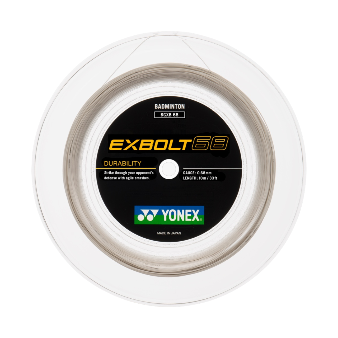 Yonex Exbolt 68 Badminton String (200m Reel) White String (Reel) Yonex