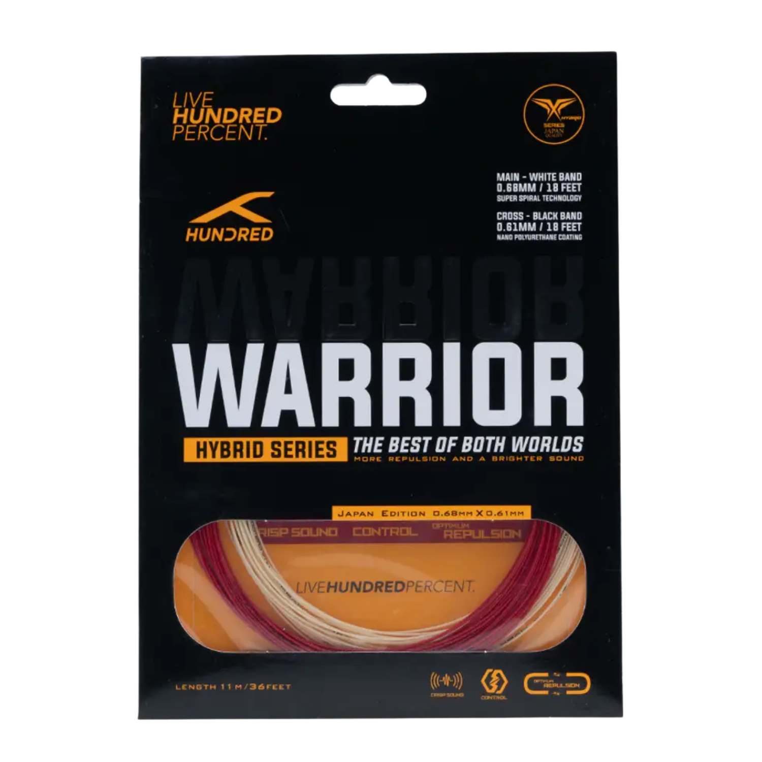 Hundred Hybrid Warrior (HBAA-3M069-1) Badminton String String (Packs) Hundred