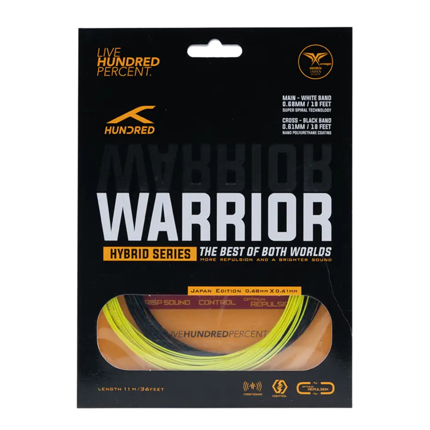 Hundred Hybrid Warrior (HBAA-3M069-2) Badminton String String (Packs) Hundred