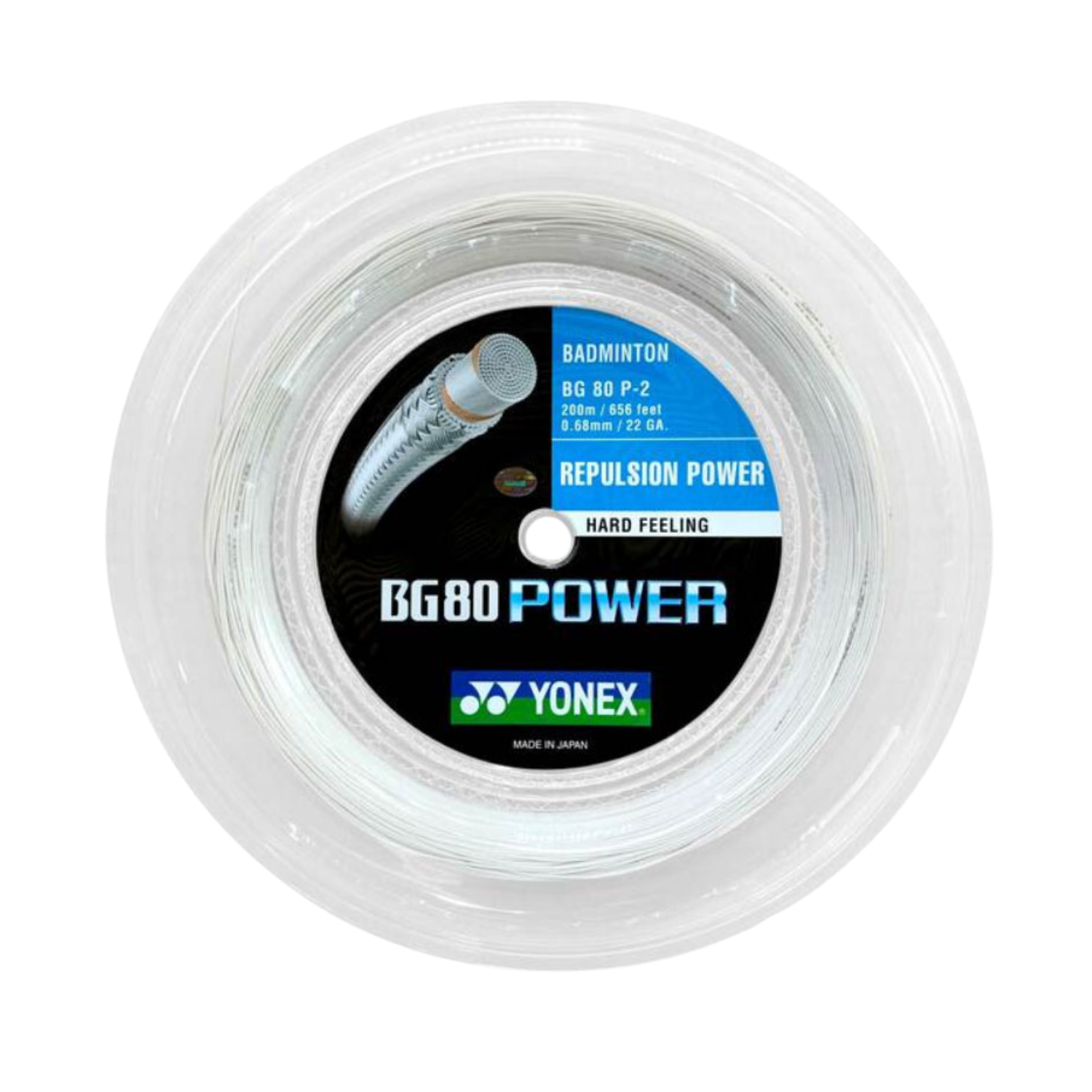 Yonex BG80 Power Badminton String (200m Reel) White String (Reel) Yonex
