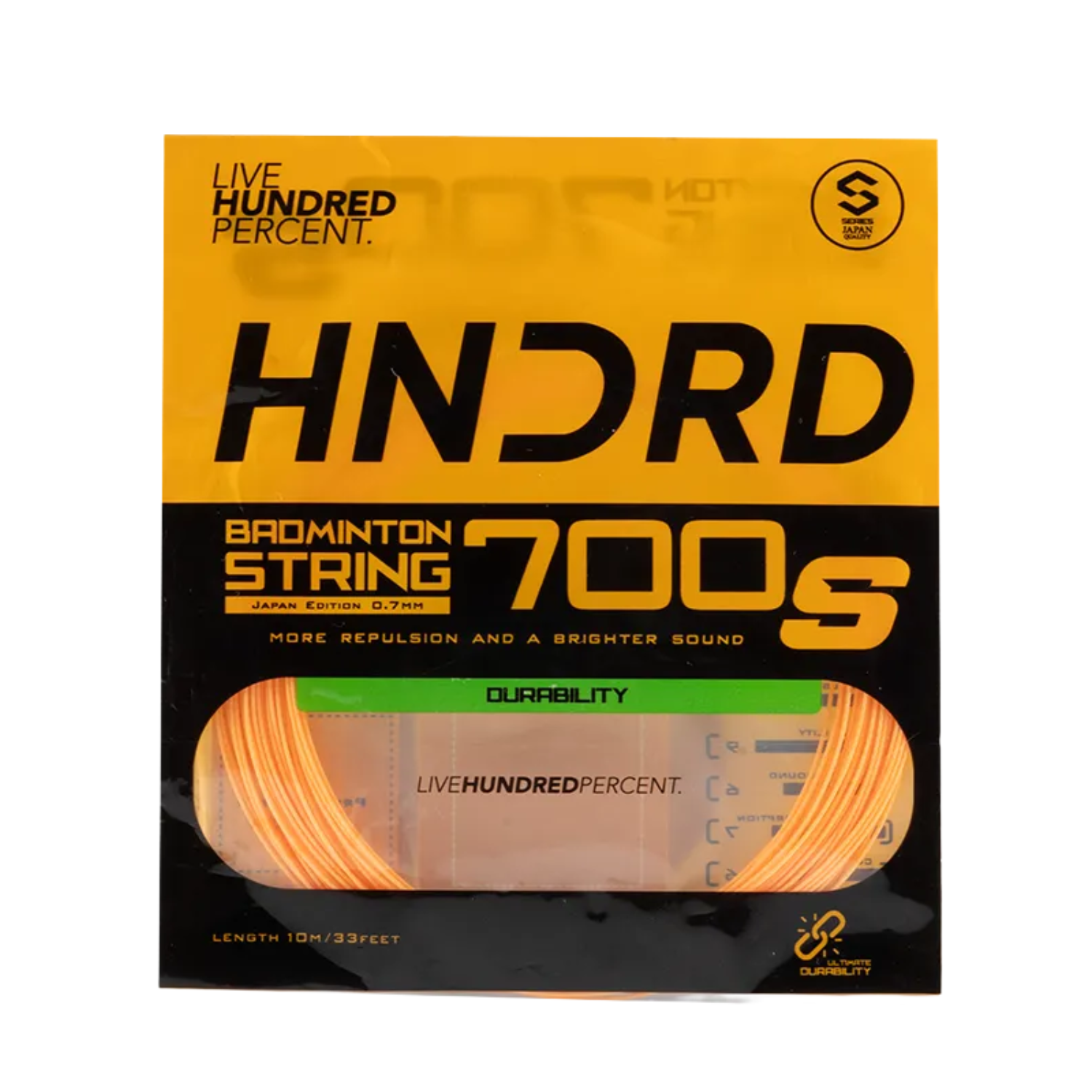 Hundred 700 S Badminton String - Orange String (Packs) Hundred