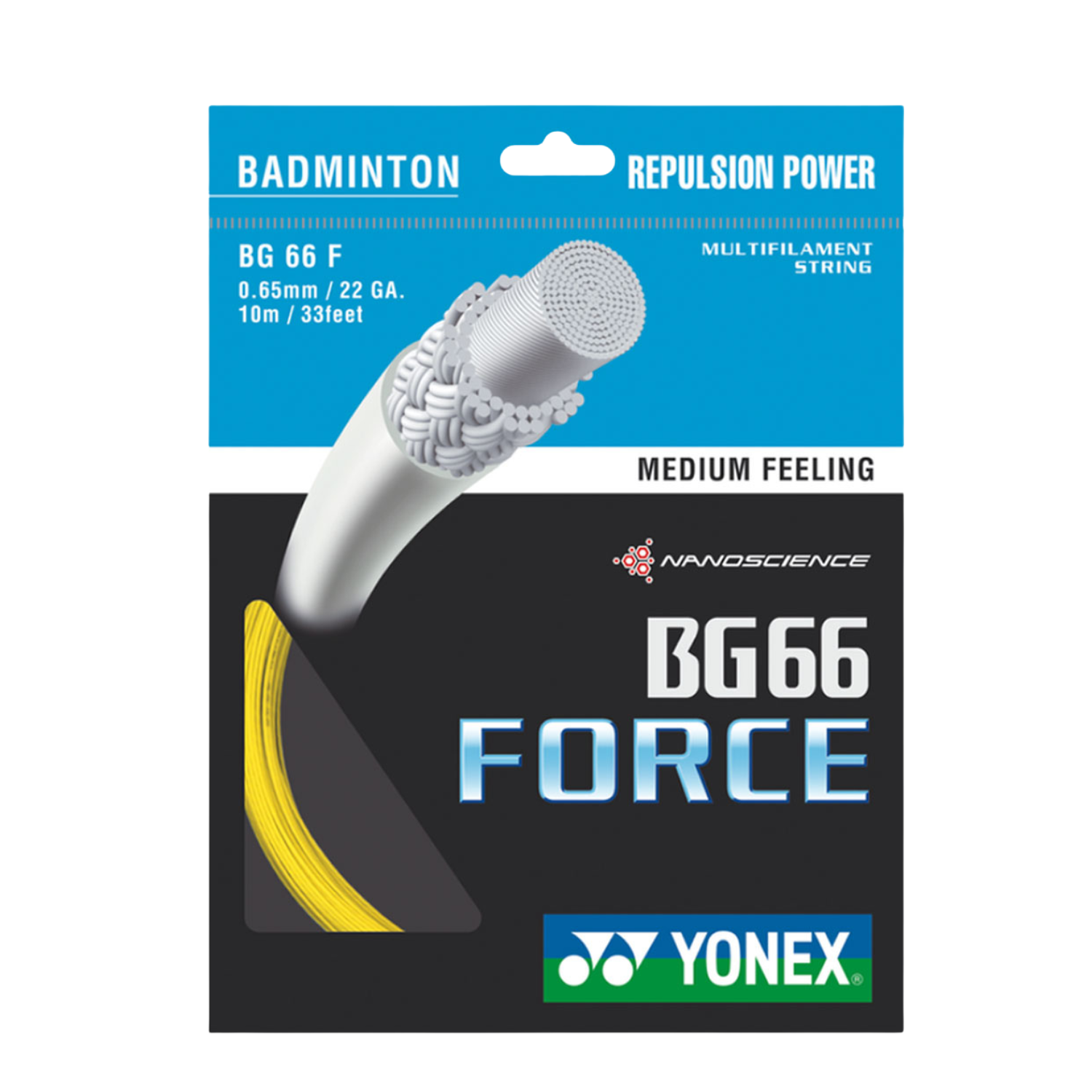 Yonex BG66 Force String (10m Set) Yellow String (Packs) Yonex