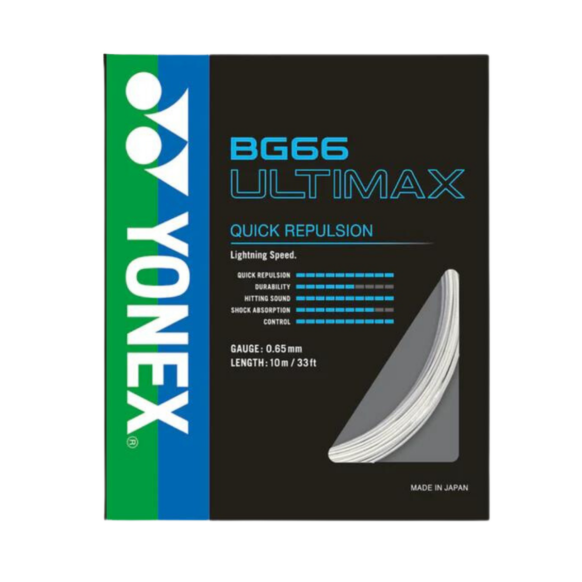 Yonex BG66 Ultimax Badminton String (10m Set) White String (Packs) Yonex