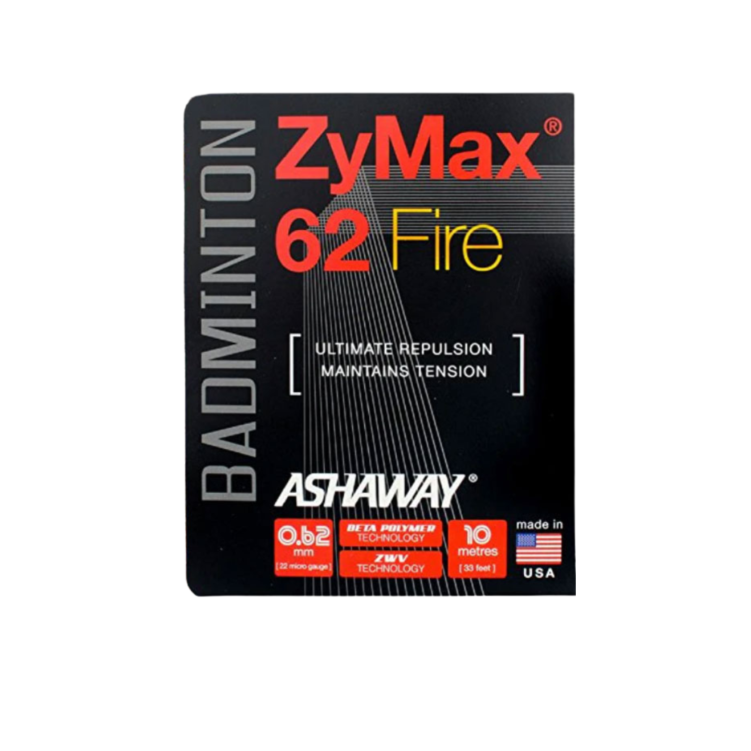 Ashaway ZyMax 62 Fire Badminton String Set - Orange Clearance Ashaway