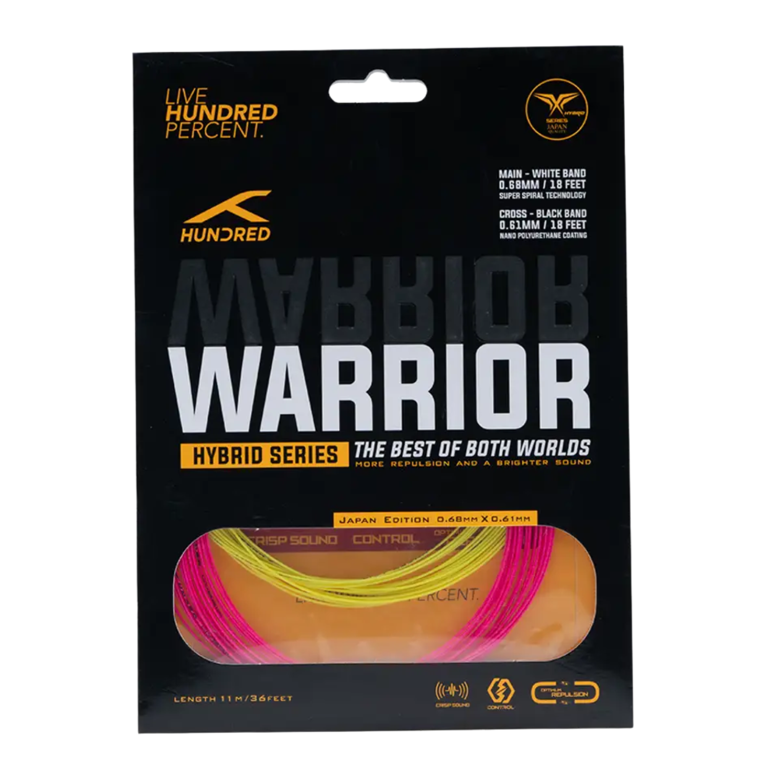 Hundred Hybrid Warrior (HBAA-3M069-4) Badminton String String (Packs) Hundred