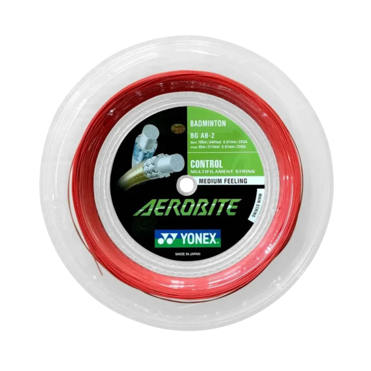 Yonex Aerobite Badminton String (200m Reel) White/Red String (Reel) Yonex
