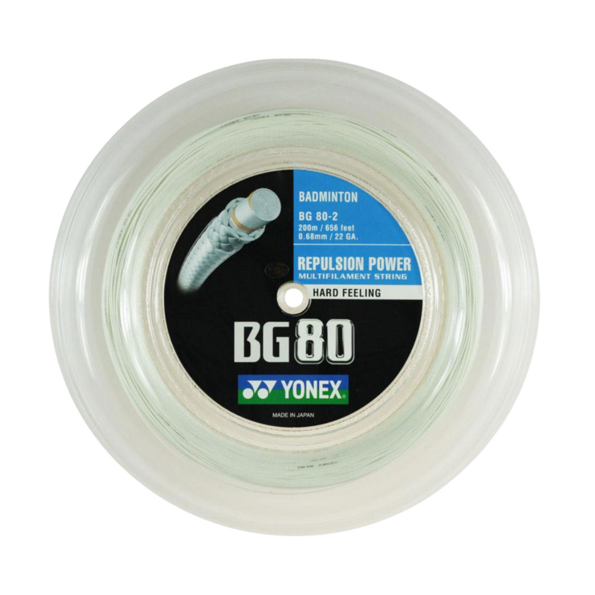 Yonex BG80 Badminton String (200m Reel) White String (Reel) Yonex