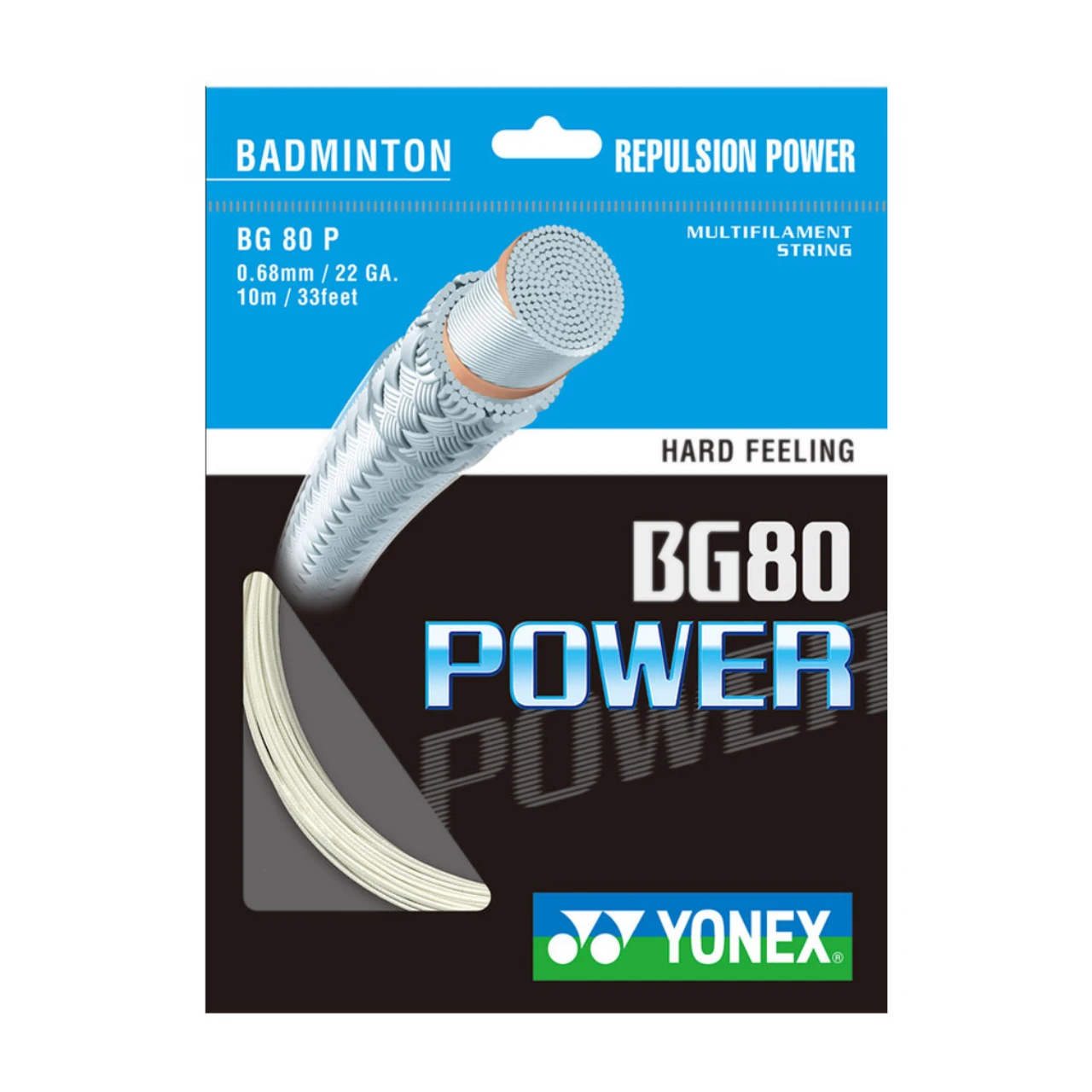 Yonex BG80 Power String (10m Set) - White String (Packs) Yonex