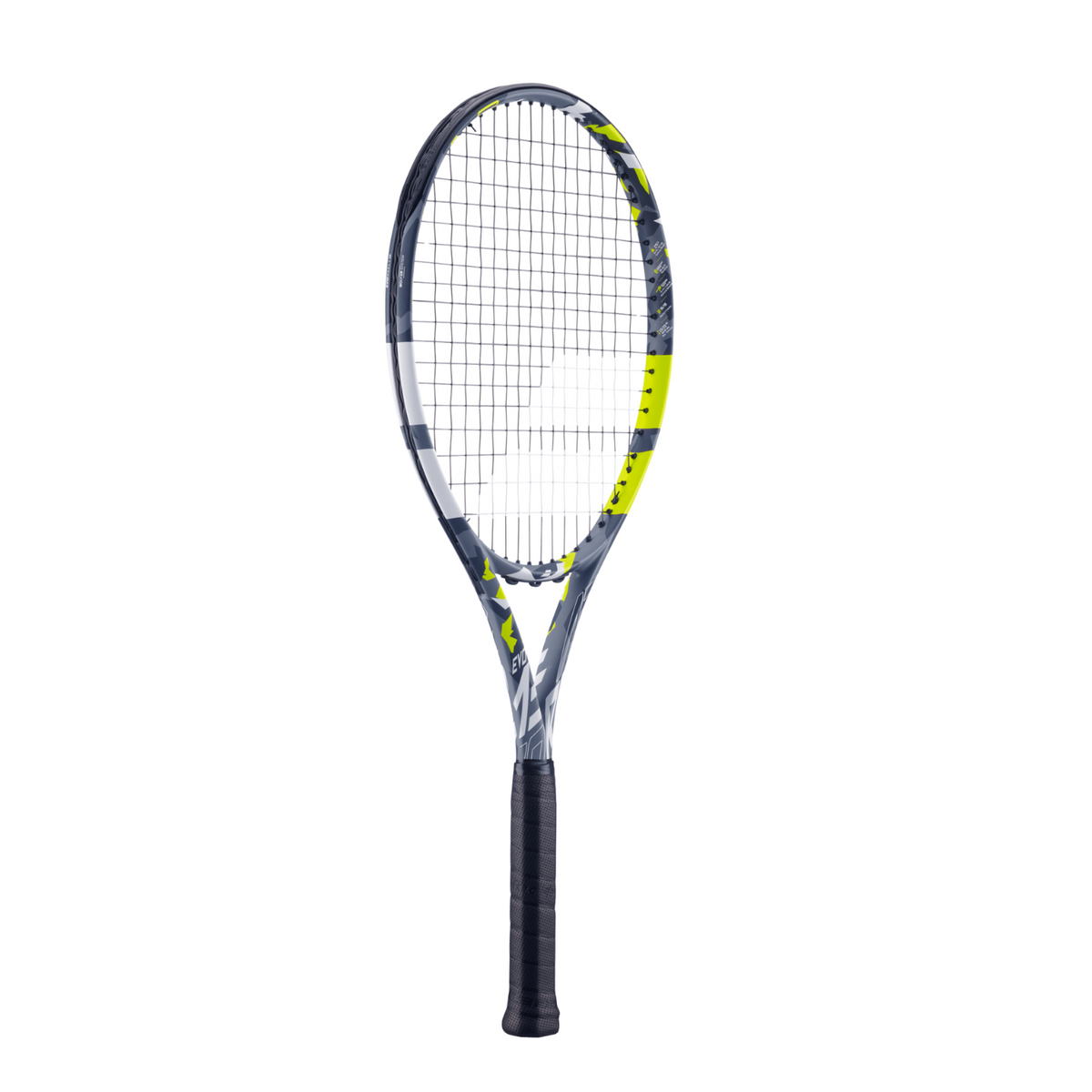 Babolat Evo Aero 102 275g Strung Tennis Racket (Grey/Yellow), back view
