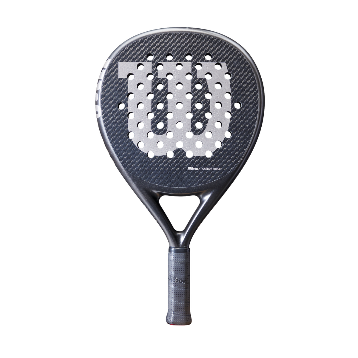 Wilson Carbon Force LT Padel Racket, Black, front view