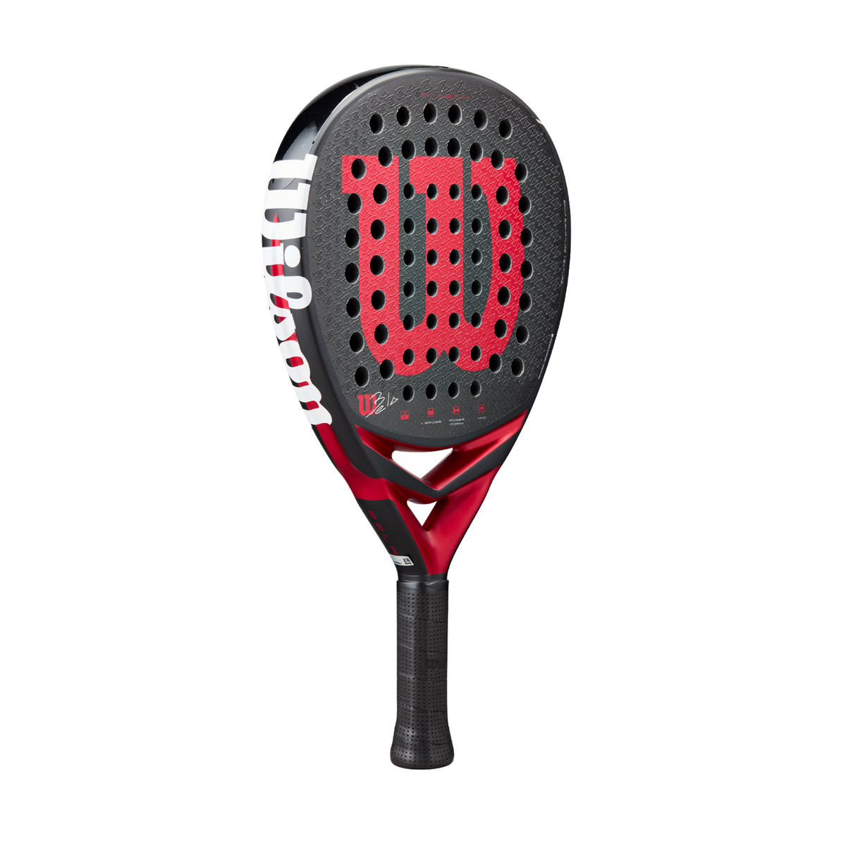 Wilson Bela V3 Padel Racket, Black/Red, back view