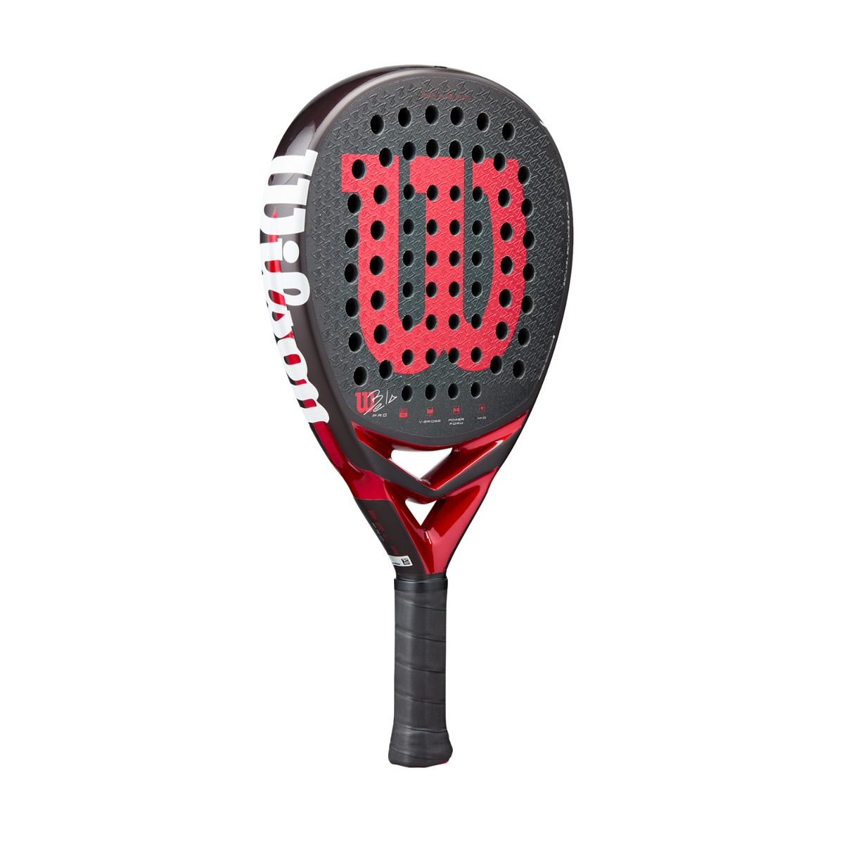 Wilson Bela Pro V3 Padel Racket, Black/Red, back view