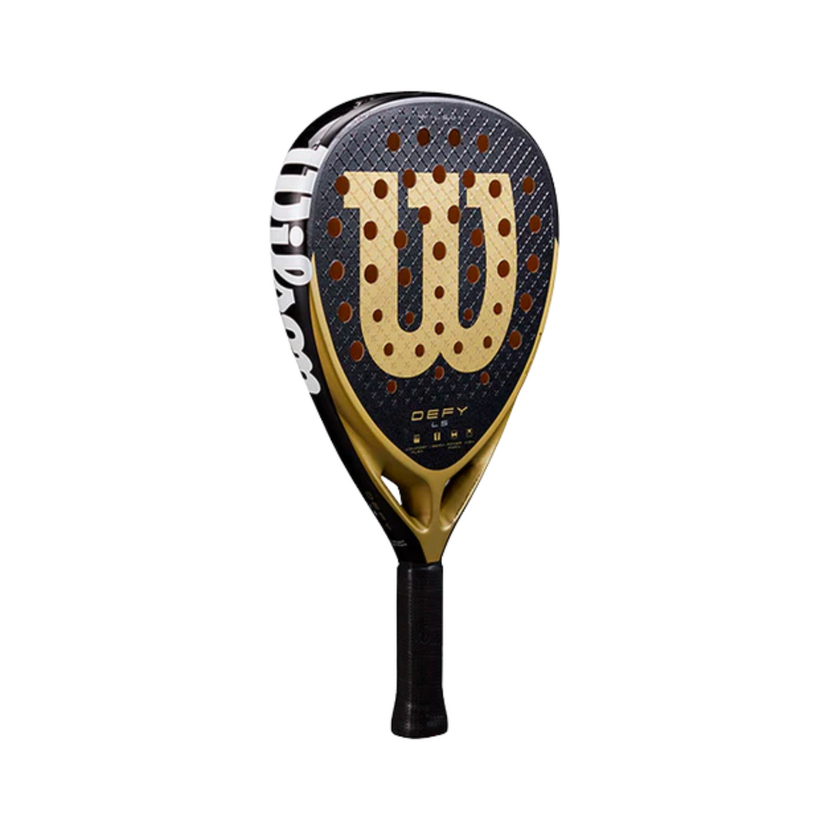 Wilson Defy LS V1 Padel Racket, Black/Gold, back view