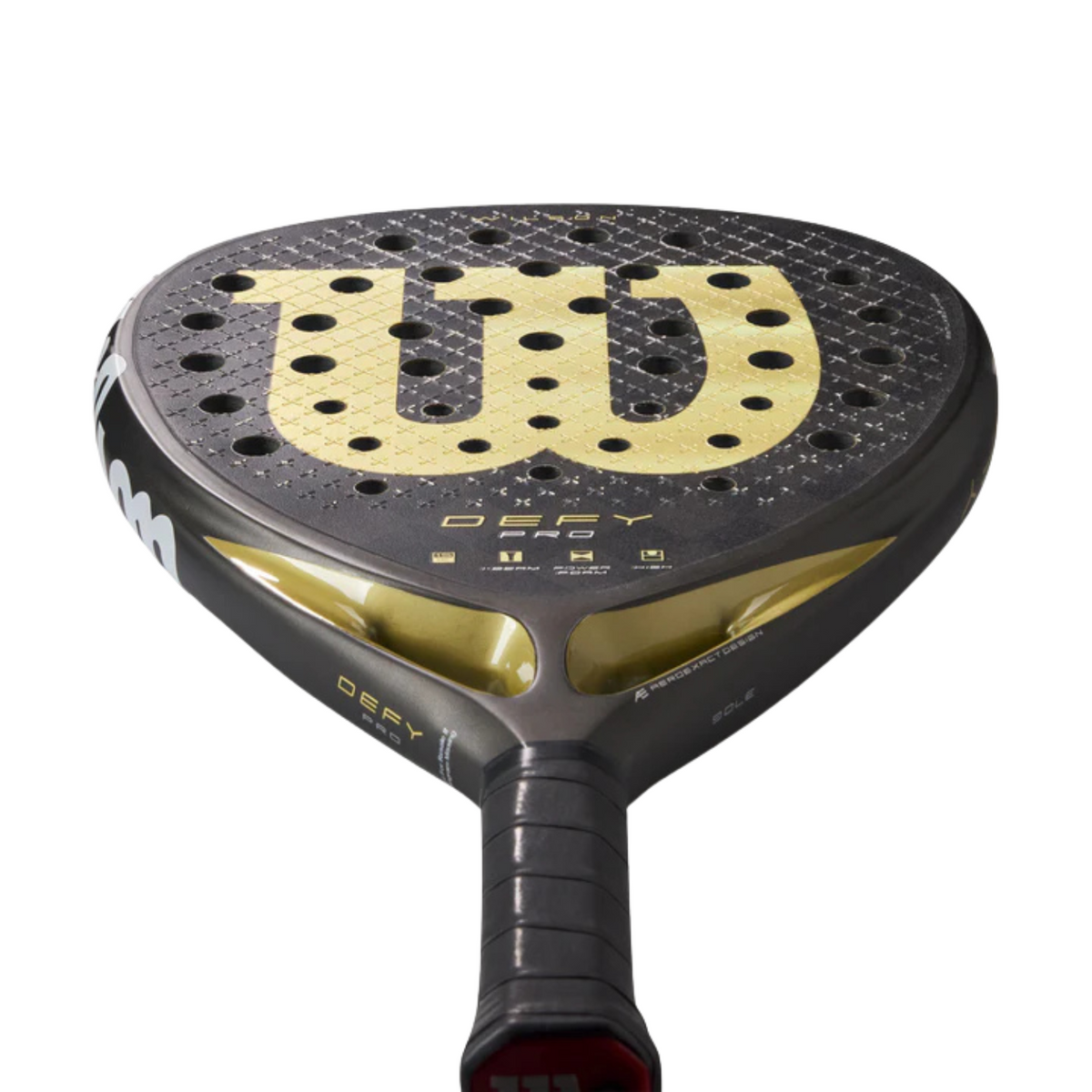 Wilson Defy Pro V1 Padel Racket, Black/Gold, side view