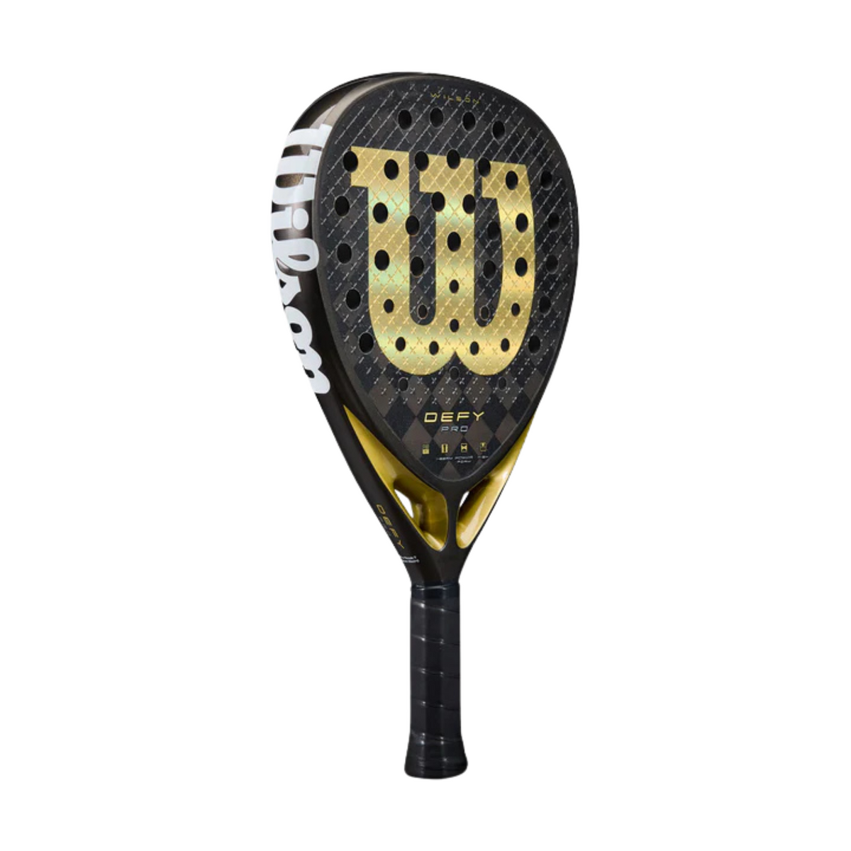 Wilson Defy Pro V1 Padel Racket, Black/Gold, back view