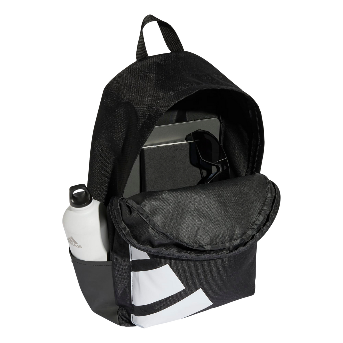 Adidas Classic 3 Bar BTS Backpack, Black/White, side view