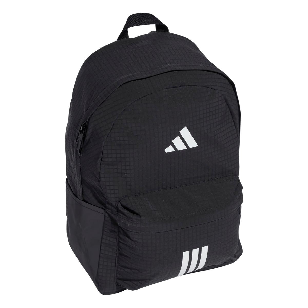 Adidas Essentials 3 Stripes Backpack, Black/White, back view
