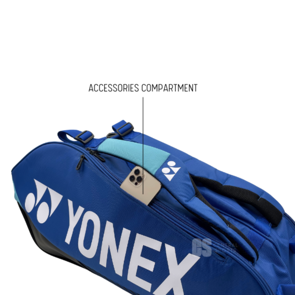 Yonex Pro 6 Racket Bag, Cobalt Blue, close-up detail