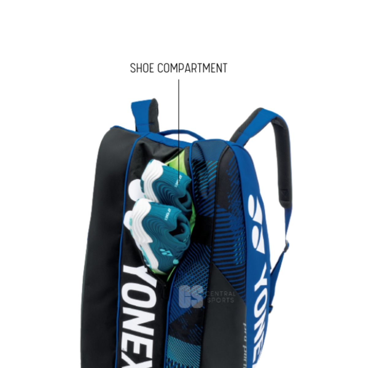 Yonex Pro 6 Racket Bag, Cobalt Blue, back view