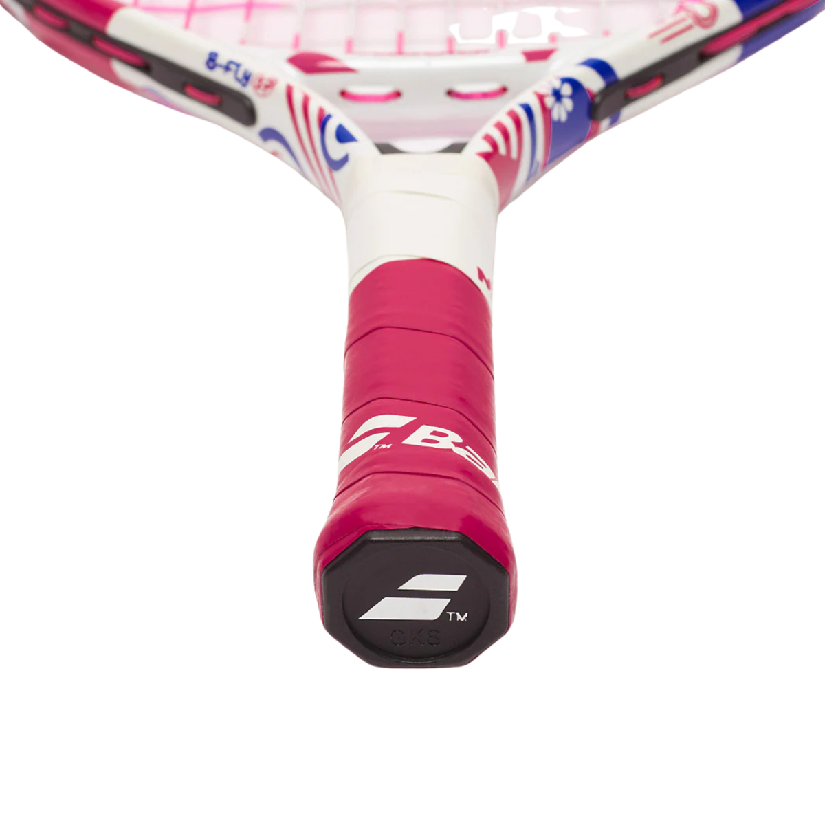 Babolat B Fly 17 2023 Junior Tennis Racquet, Pink/White, detail view