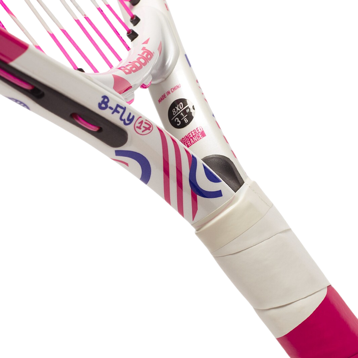 Babolat B Fly 17 2023 Junior Tennis Racquet, Pink/White, back view