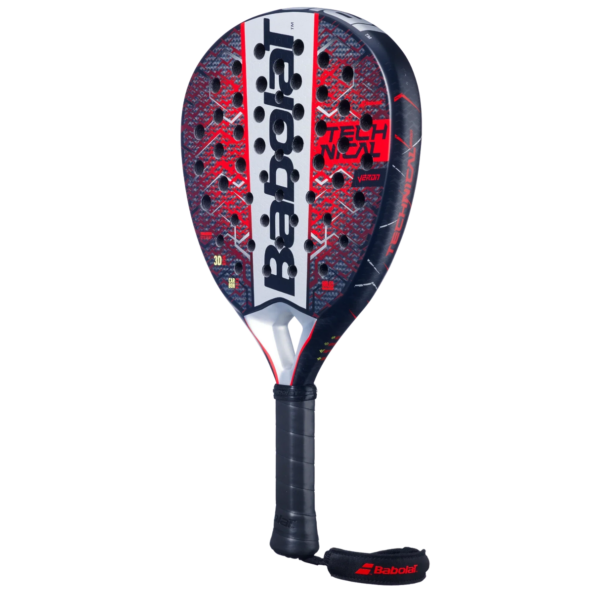 Babolat Technical Veron 2.5 Padel Racket, Red, back view