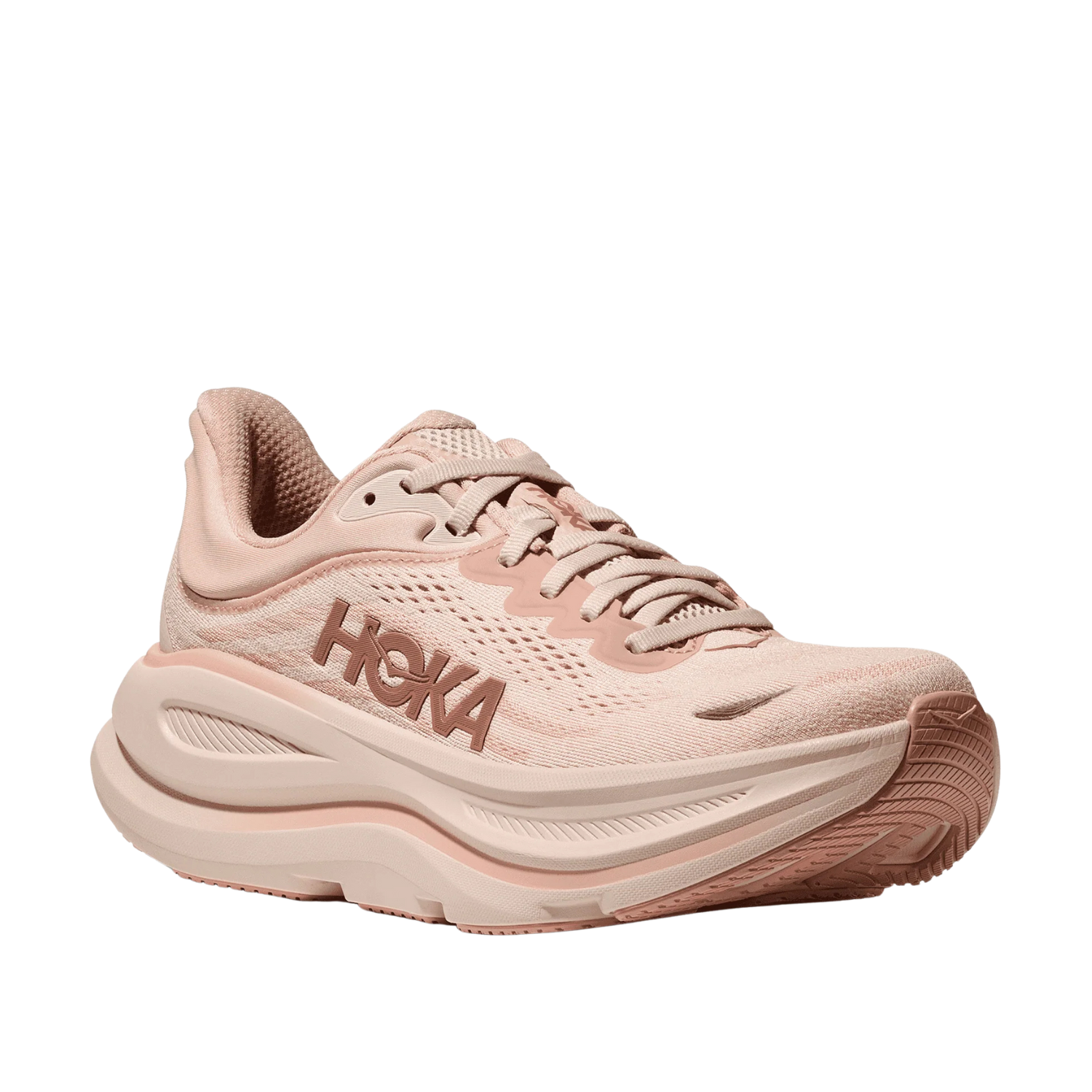 Hoka Bondi 9 Running Shoe Women - Rose Latte/Cream Running Shoes Hoka