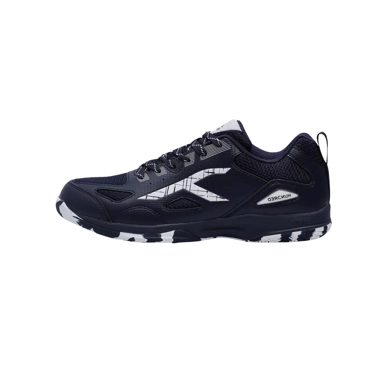 Hundred Galaxy Badminton Shoes, Navy/White, front view