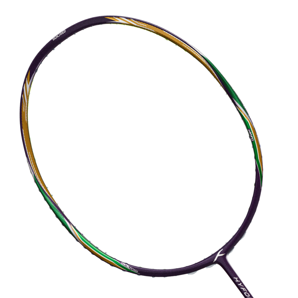 Hundred Hyfonic 7 Badminton Racket - Purple/Green Dark Purple Green Badminton Rackets Hundred