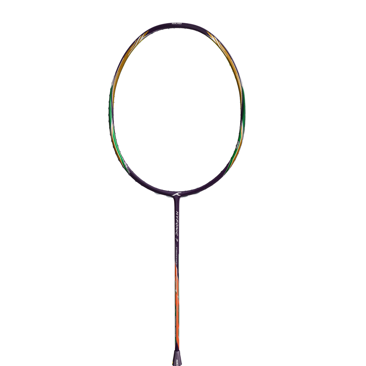 Hundred Hyfonic 7 Badminton Racket, Purple/Green, back view