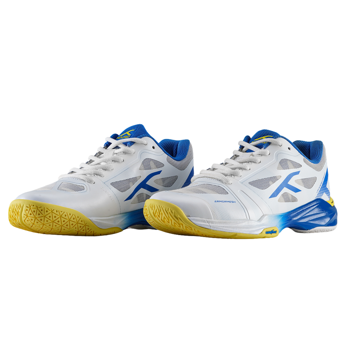 Hundred Phenom Badminton Shoes - White/Blue/Yellow Badminton Shoes Hundred