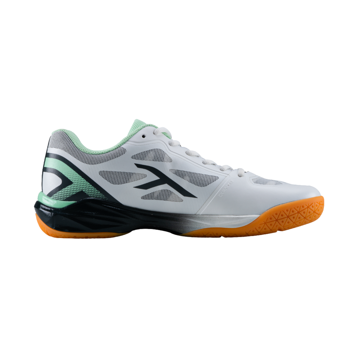 Hundred Phenom Badminton Shoes - White/Dark Grey/Light Green Badminton Shoes Hundred