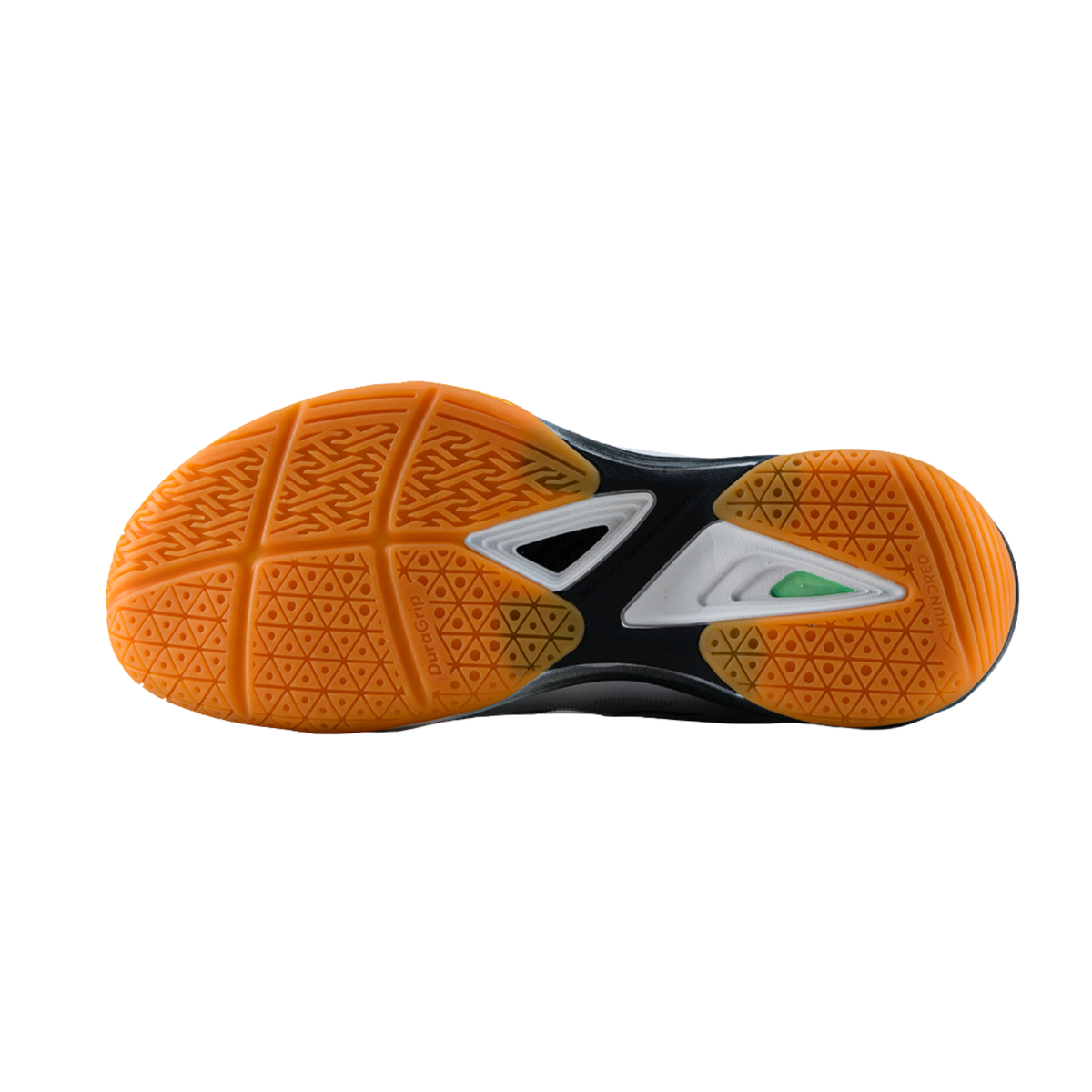 Hundred Phenom Badminton Shoes - White/Dark Grey/Light Green Badminton Shoes Hundred