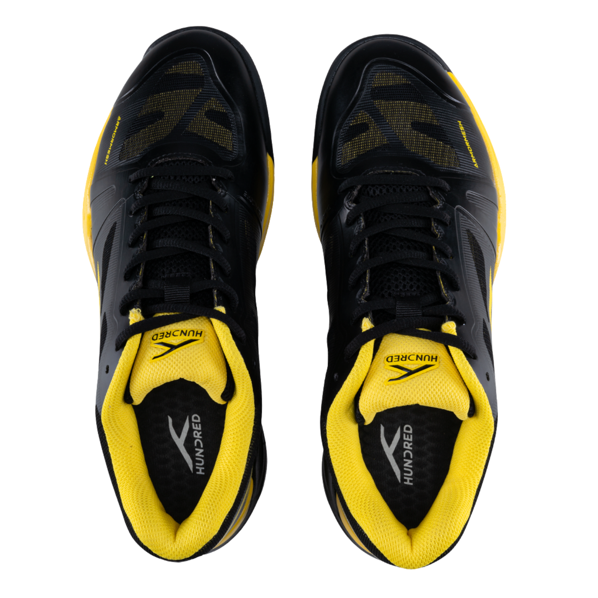 Hundred Phenom Badminton Shoes - Black/Yellow Badminton Shoes Hundred