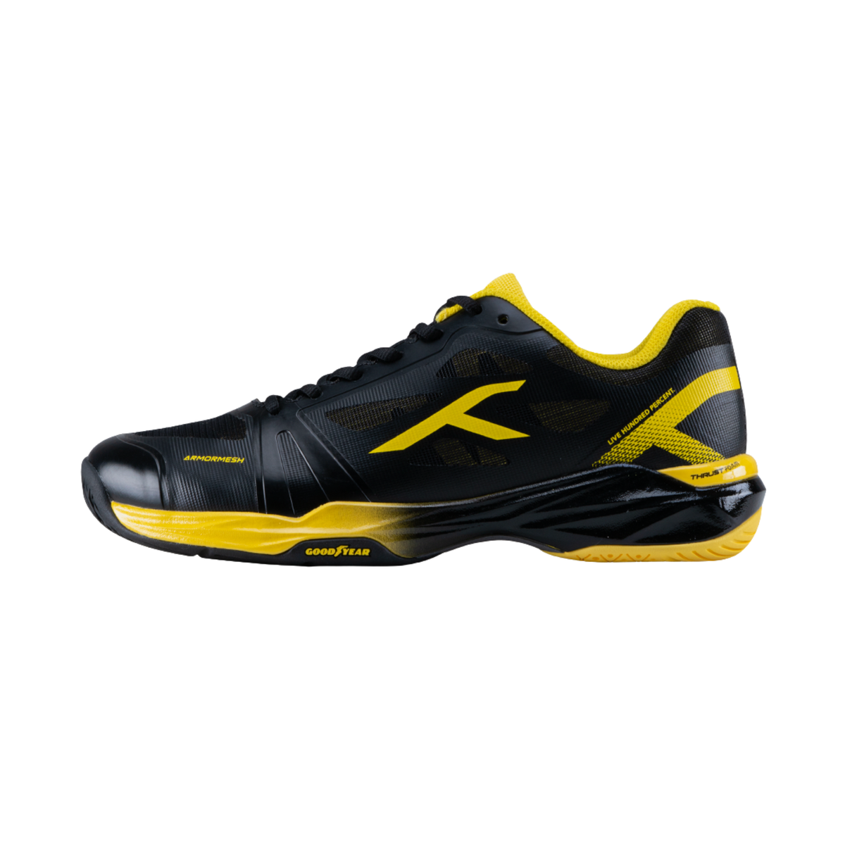Hundred Phenom Badminton Shoes - Black/Yellow Black Yellow Badminton Shoes Hundred