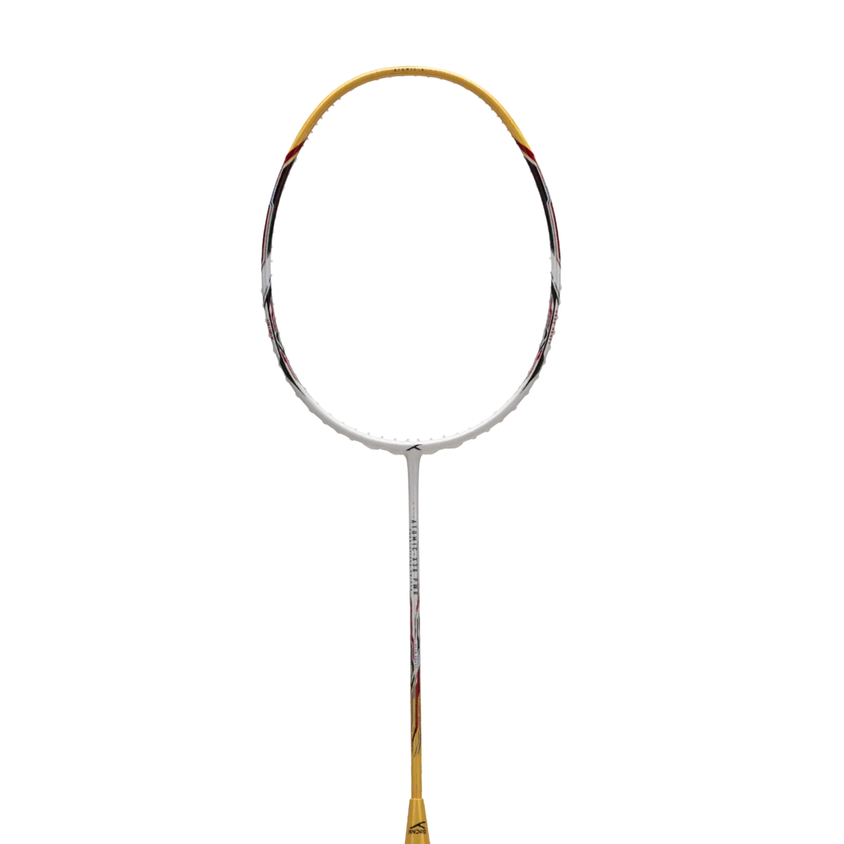 Hundred Atomic X 38 Power Badminton Racket, White/Gold, back view